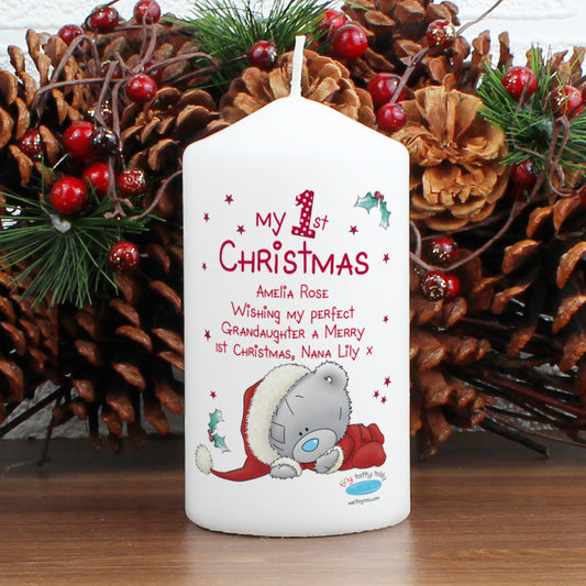 Personalised Me To You My 1st Christmas Pillar Candle - MK&JD Gifts