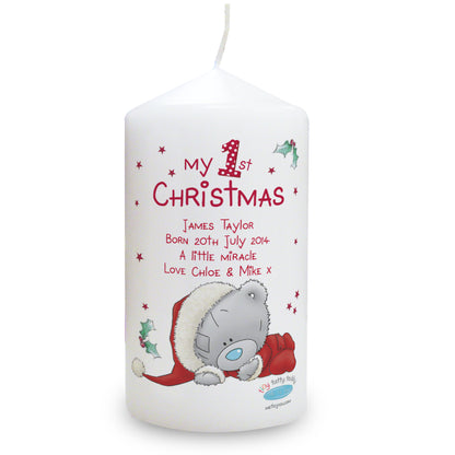 Personalised Me To You My 1st Christmas Pillar Candle - MK&JD Gifts