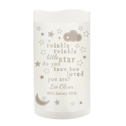 Personalised Twinkle Twinkle Nightlight LED Candle - MK&JD Gifts