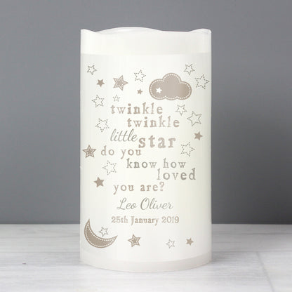 Personalised Twinkle Twinkle Nightlight LED Candle - MK&JD Gifts
