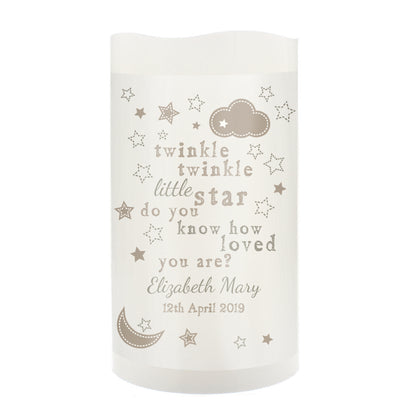 Personalised Twinkle Twinkle Nightlight LED Candle - MK&JD Gifts
