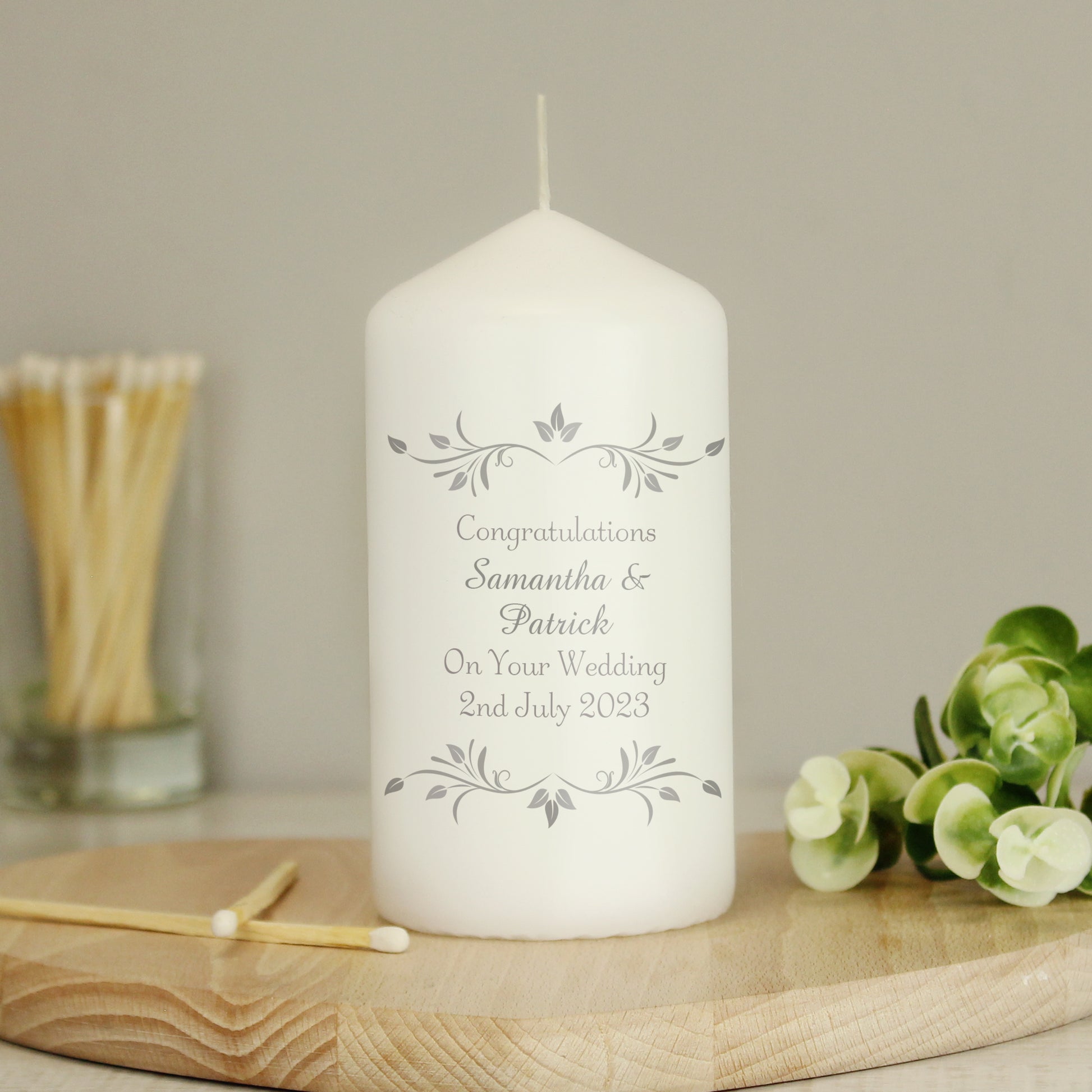 Personalised Sentiments Pillar Candle - MK&JD Gifts