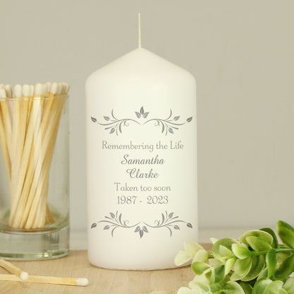 Personalised Sentiments Pillar Candle - MK&JD Gifts