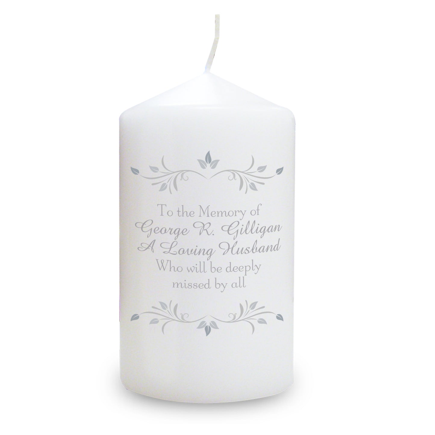 Personalised Sentiments Pillar Candle - MK&JD Gifts