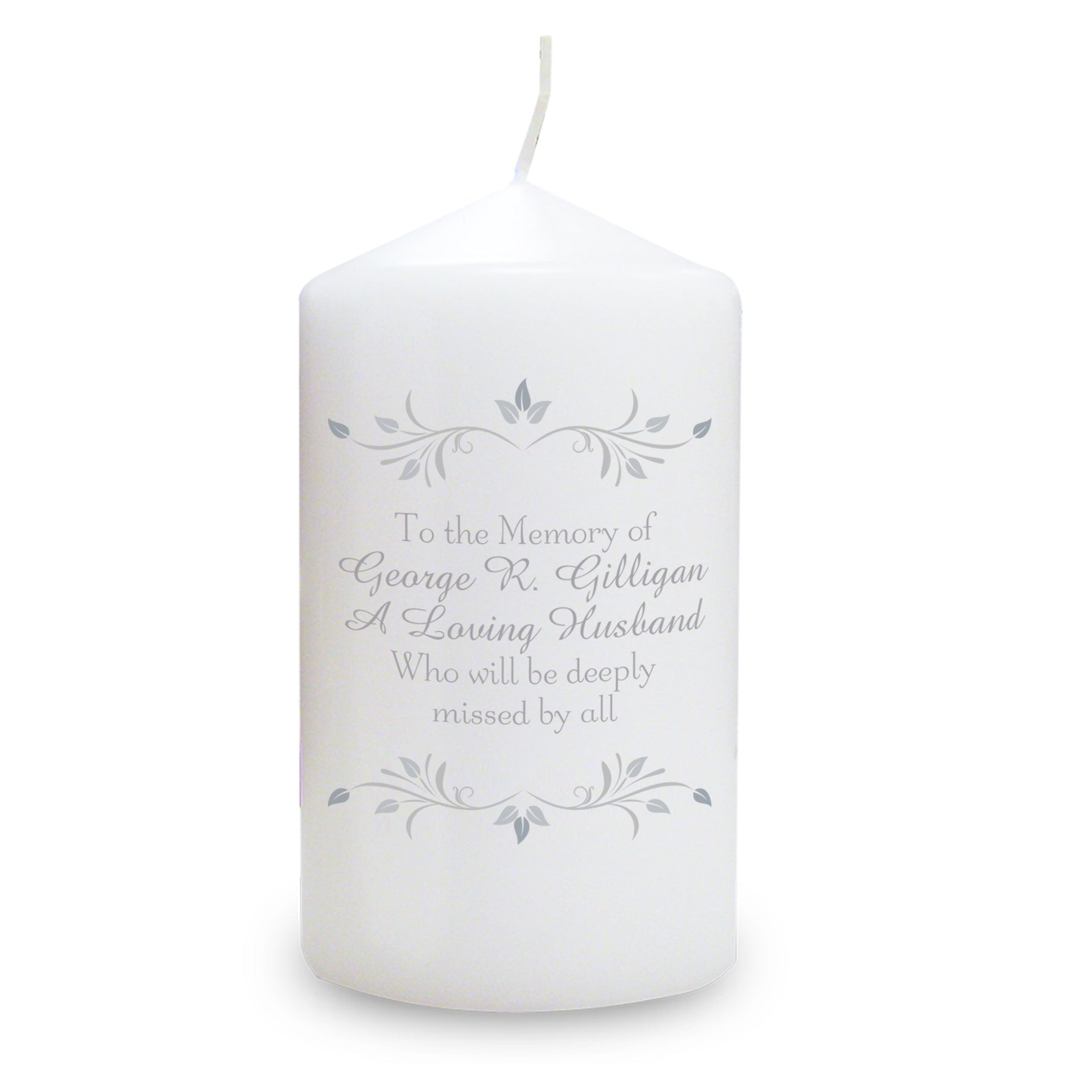 Personalised Sentiments Pillar Candle - MK&JD Gifts