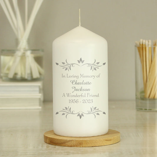 Personalised Sentiments Pillar Candle - MK&JD Gifts