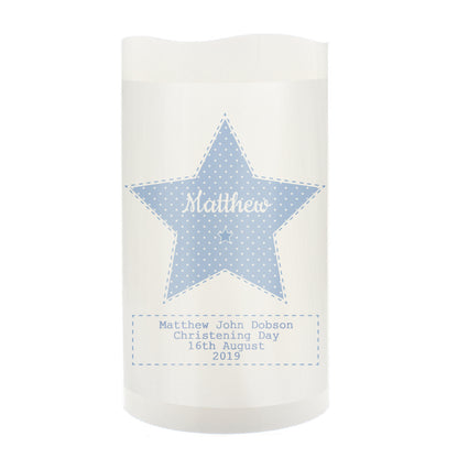 Personalised Stitch & Dot Baby Boy Nightlight LED Candle - MK&JD Gifts