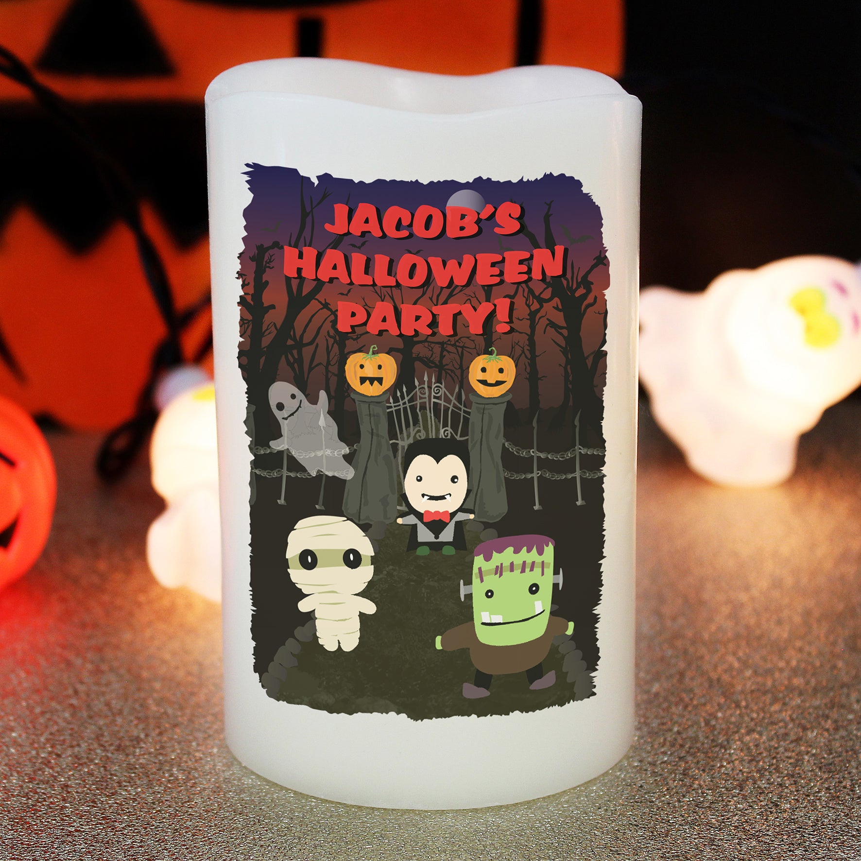 Personalised Halloween LED Candle - MK&JD Gifts