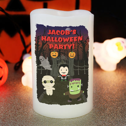 Personalised Halloween LED Candle - MK&JD Gifts