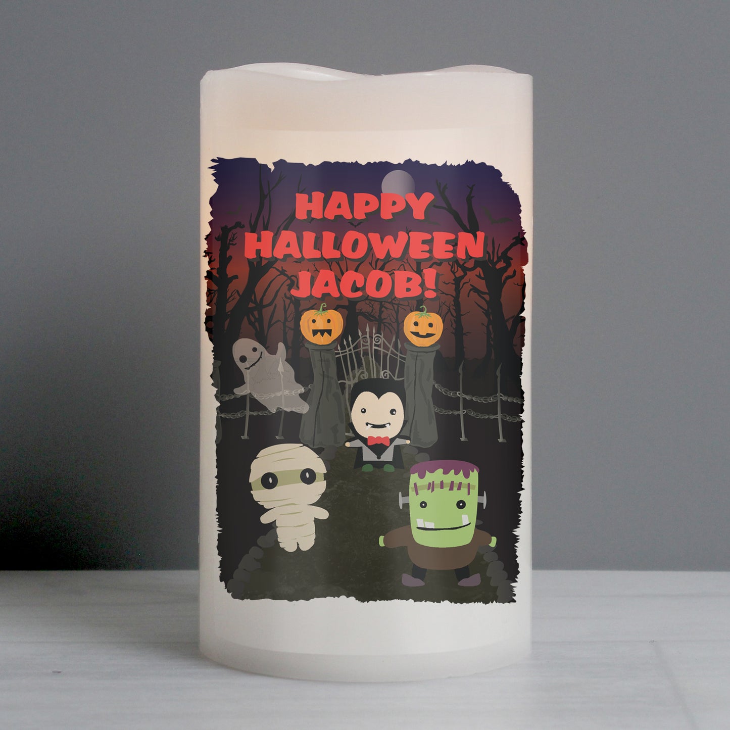 Personalised Halloween LED Candle - MK&JD Gifts