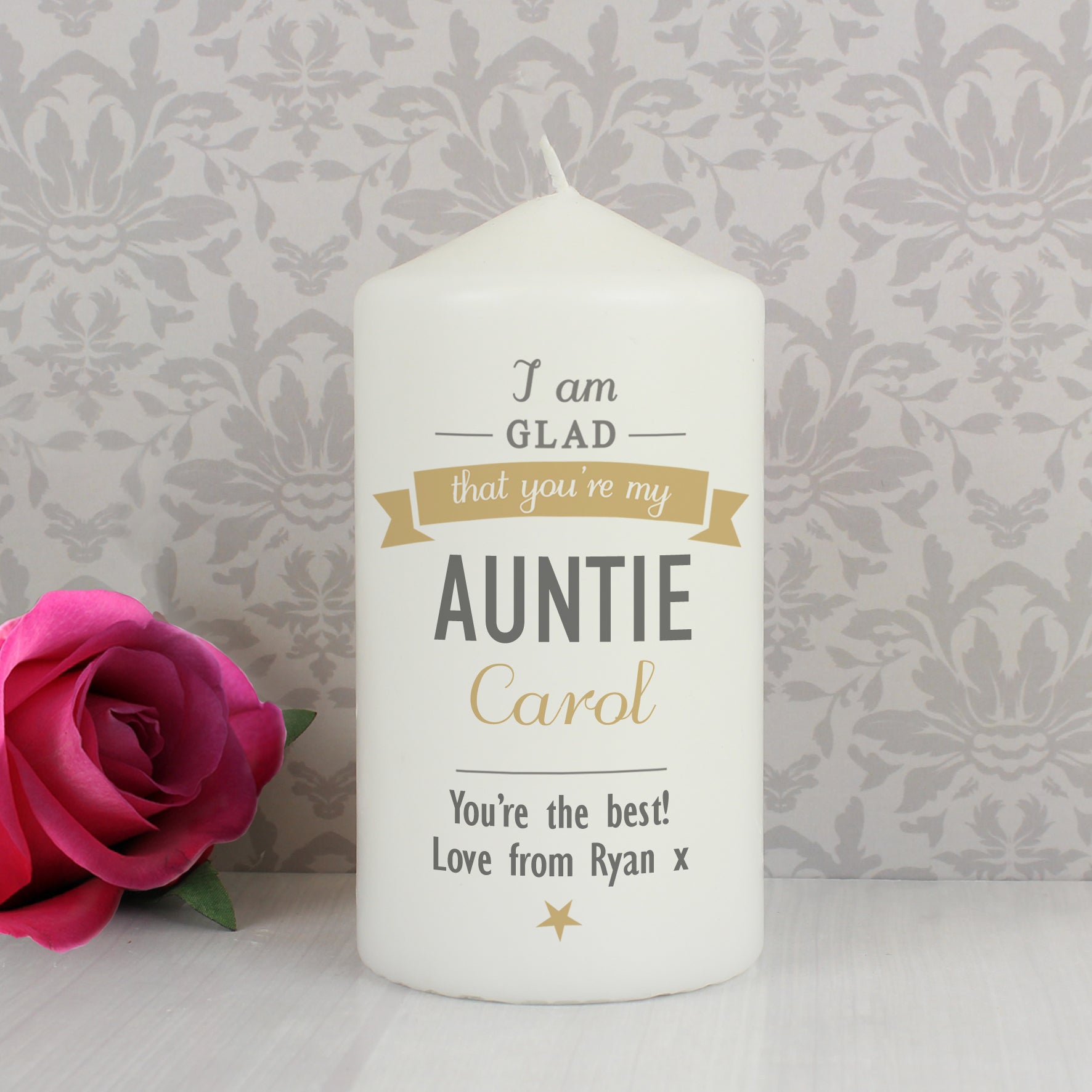 Personalised I Am Glad... Pillar Candle - MK&JD Gifts