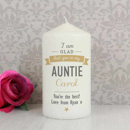 Personalised I Am Glad... Pillar Candle - MK&JD Gifts