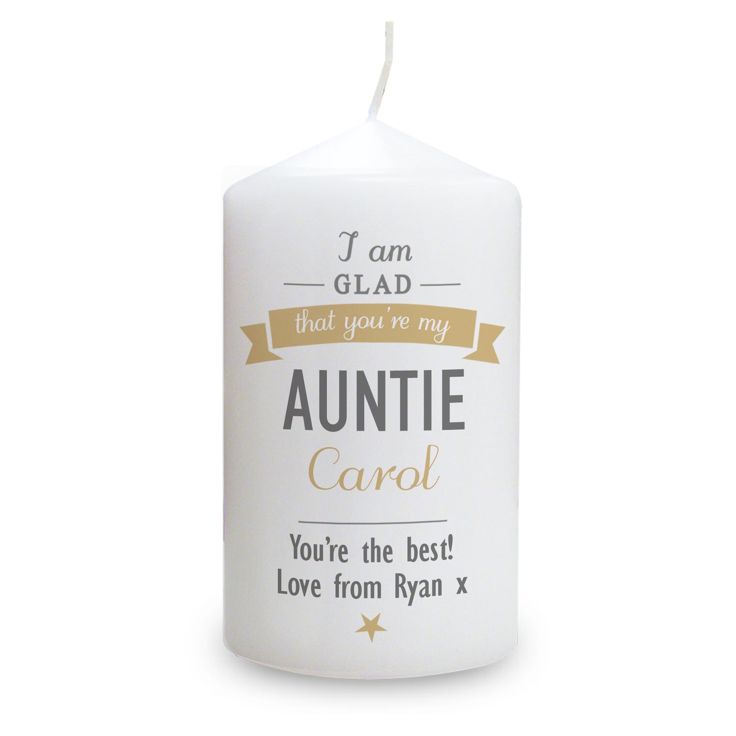 Personalised I Am Glad... Pillar Candle - MK&JD Gifts