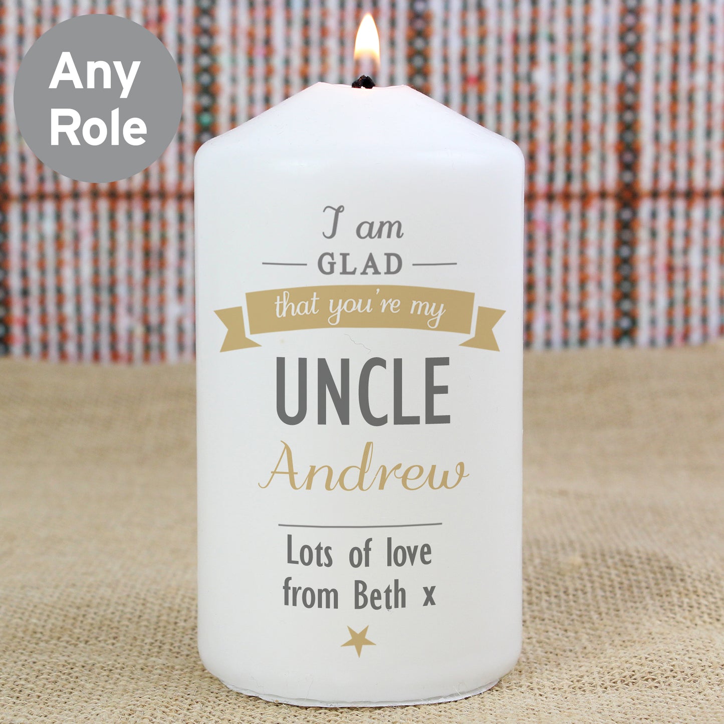 Personalised I Am Glad... Pillar Candle - MK&JD Gifts