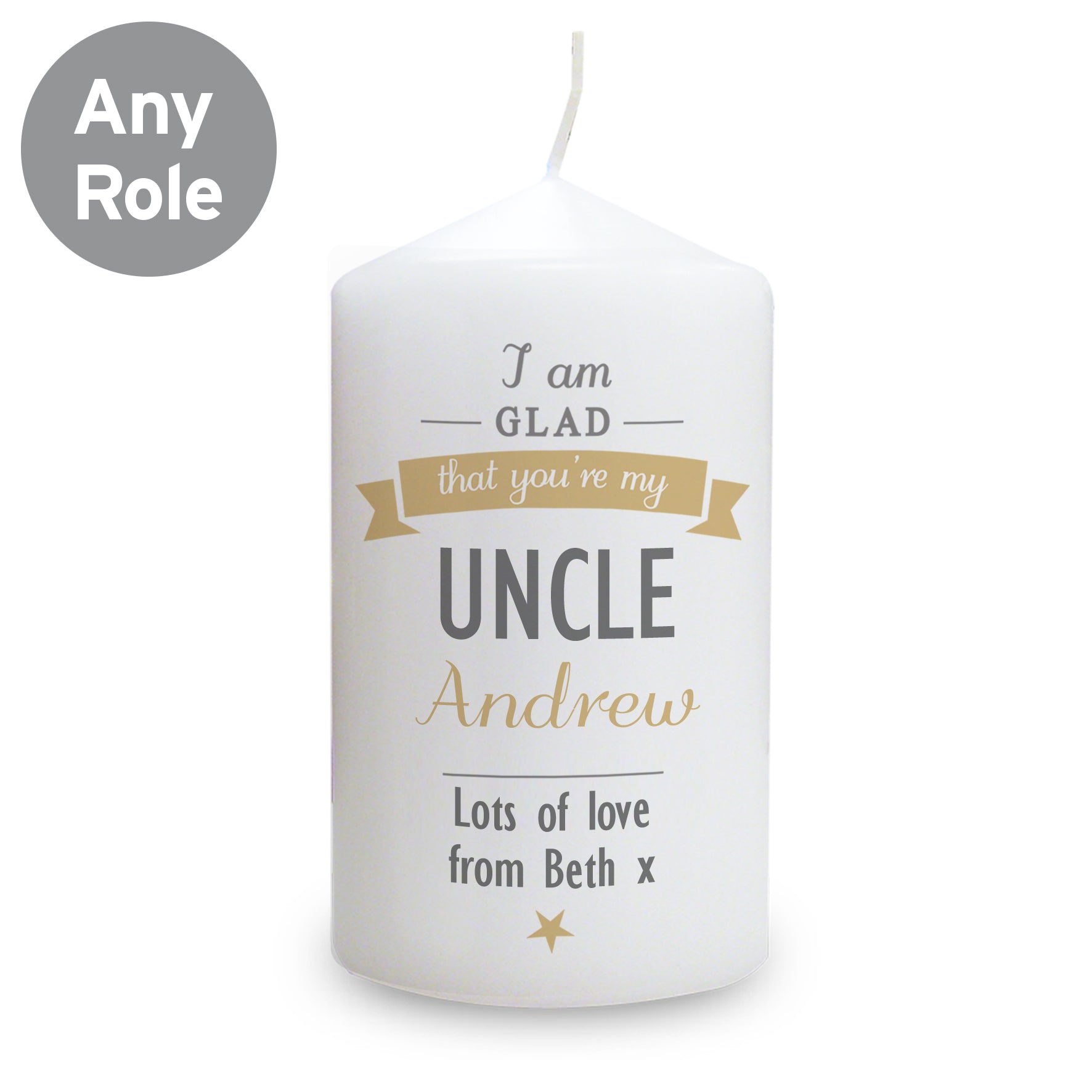 Personalised I Am Glad... Pillar Candle - MK&JD Gifts