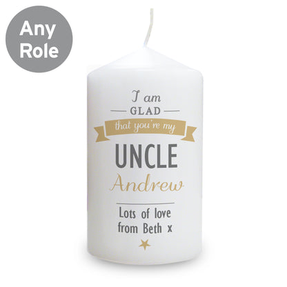 Personalised I Am Glad... Pillar Candle - MK&JD Gifts