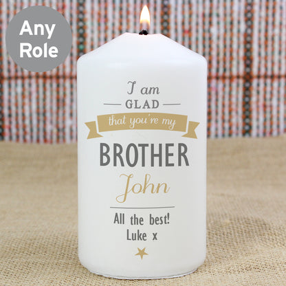 Personalised I Am Glad... Pillar Candle - MK&JD Gifts