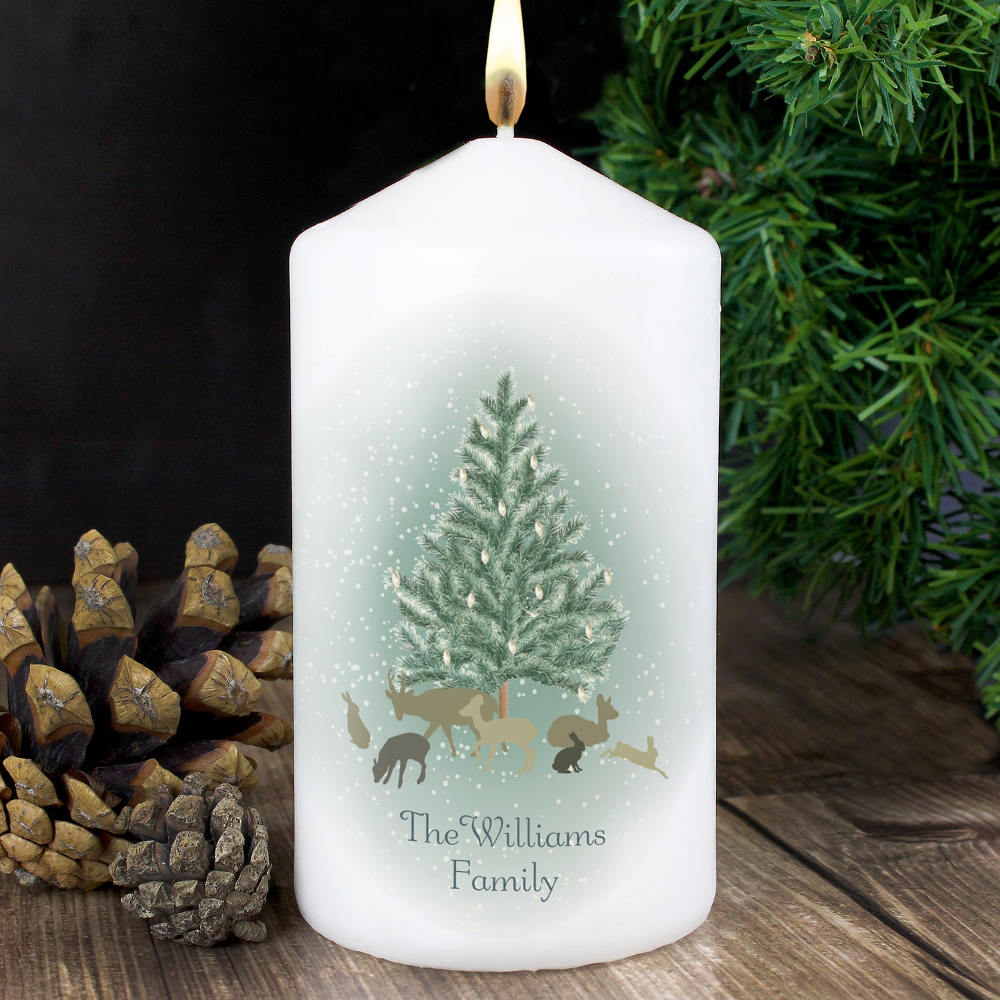 Personalised A Winter's Night Pillar Candle