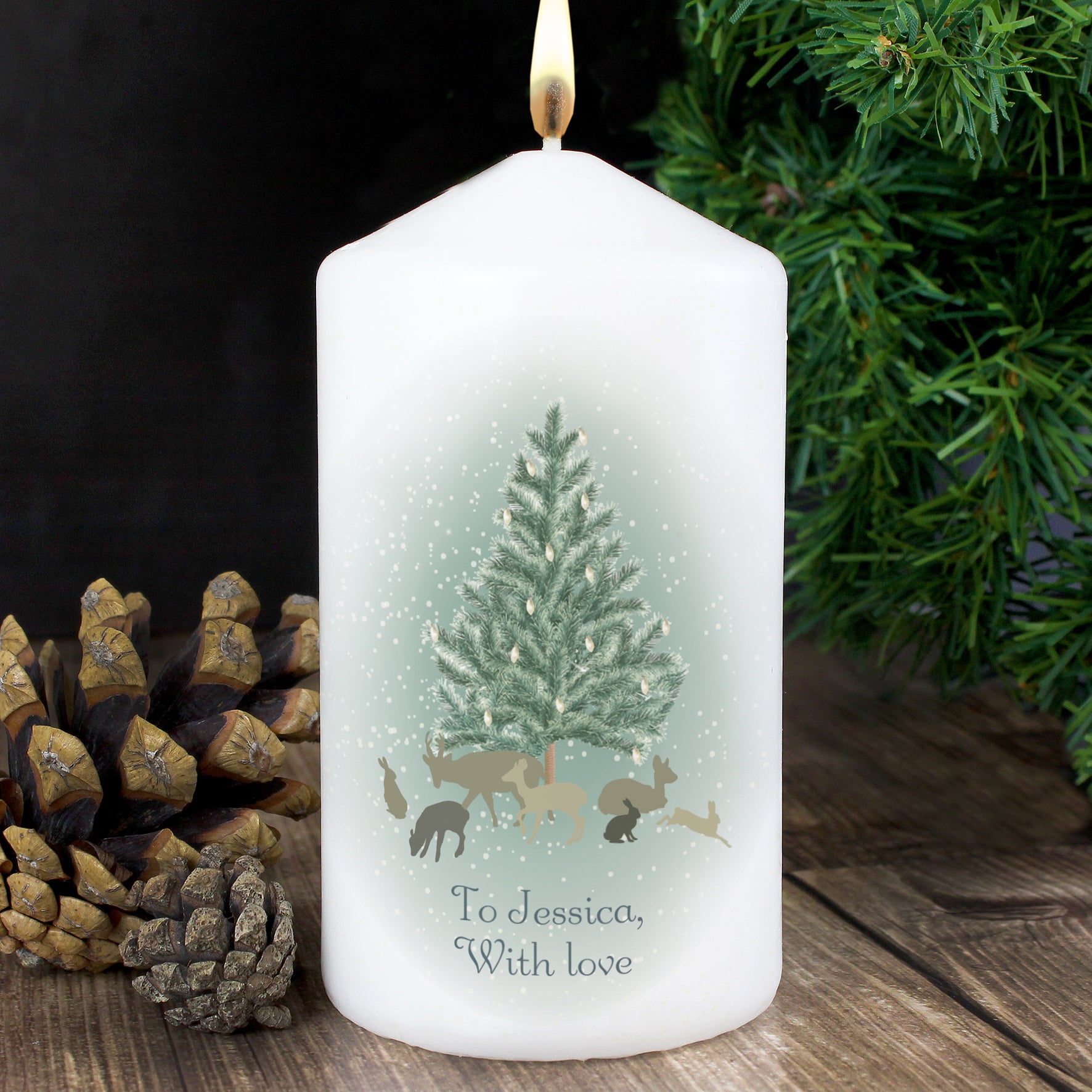 Personalised A Winter's Night Pillar Candle - MK&JD Gifts
