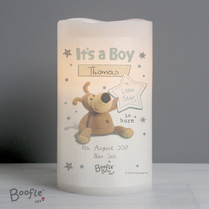 Personalised Boofle It's a Boy Nightlight LED Candle - MK&JD Gifts