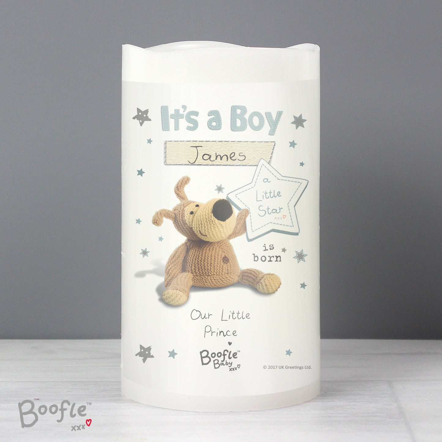 Personalised Boofle It's a Boy Nightlight LED Candle - MK&JD Gifts