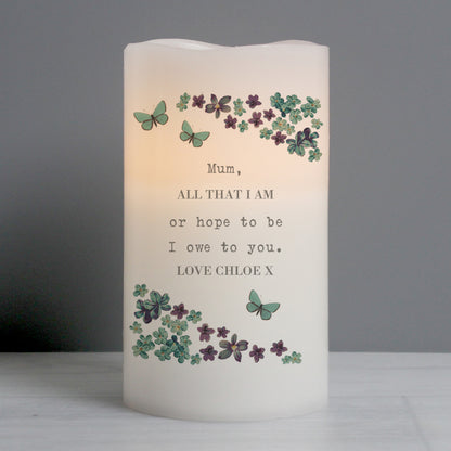 Personalised Forget Me Not LED Candle - MK&JD Gifts