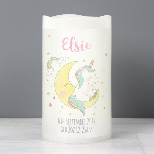 Personalised Baby Unicorn Nightlight LED Candle