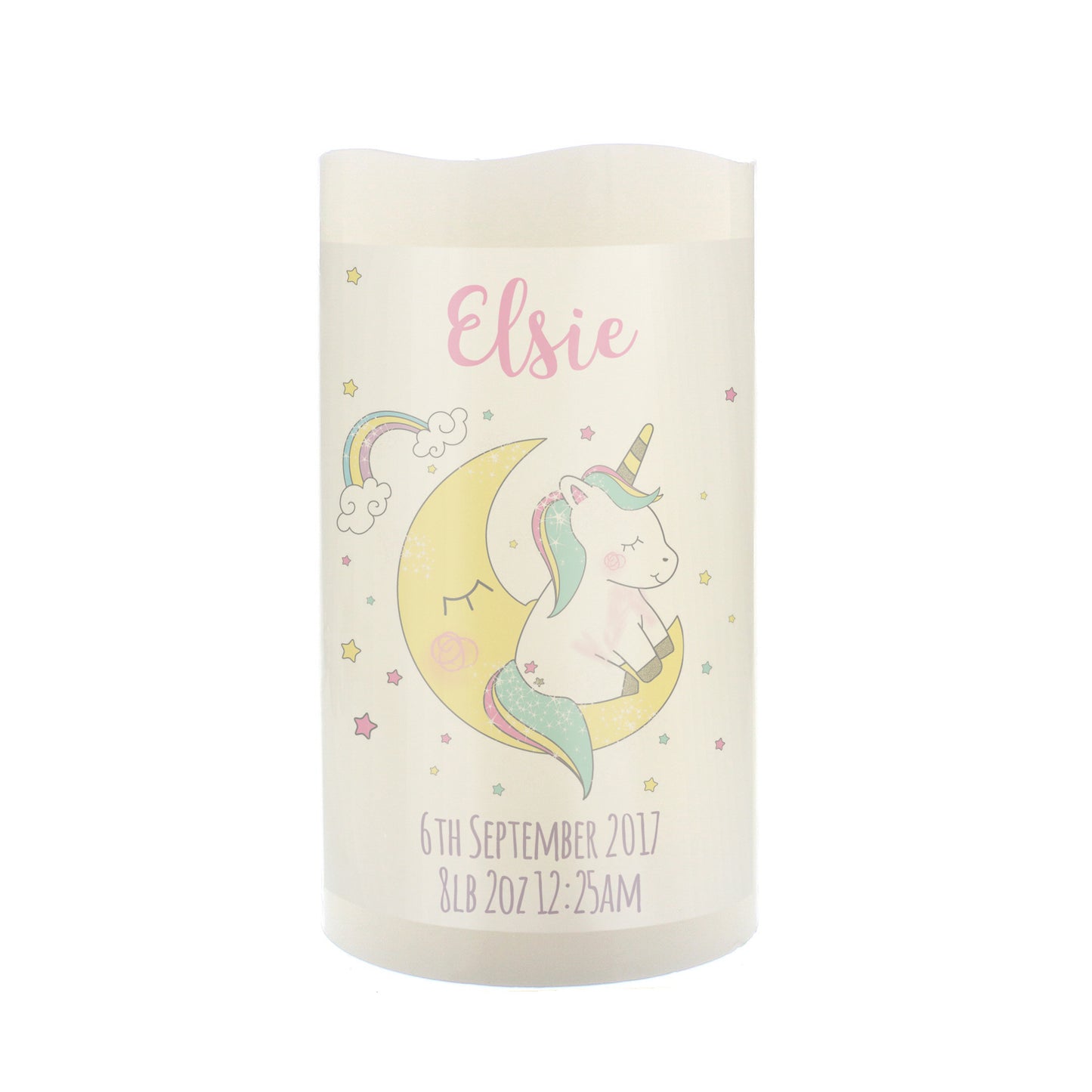 Personalised Baby Unicorn Nightlight LED Candle - MK&JD Gifts