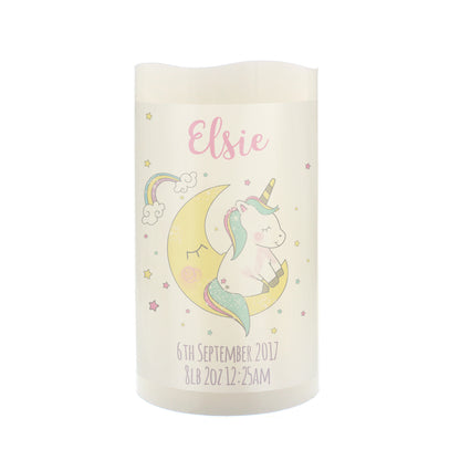 Personalised Baby Unicorn Nightlight LED Candle - MK&JD Gifts