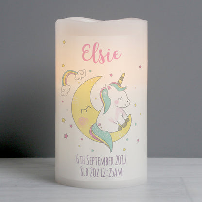 Personalised Baby Unicorn Nightlight LED Candle - MK&JD Gifts