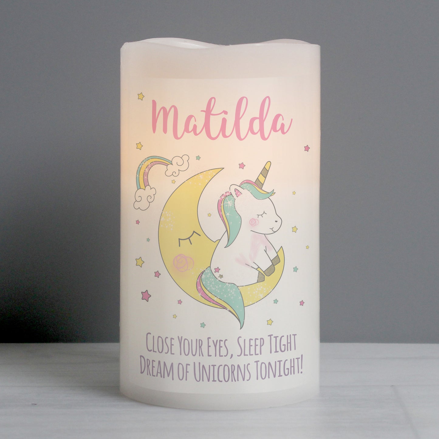 Personalised Baby Unicorn Nightlight LED Candle - MK&JD Gifts