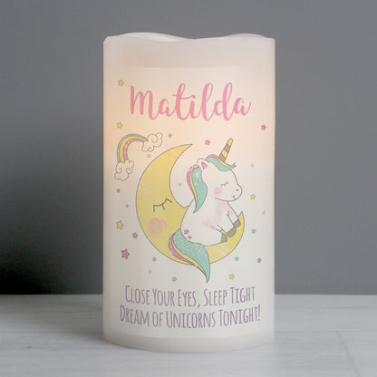 Personalised Baby Unicorn Nightlight LED Candle - MK&JD Gifts