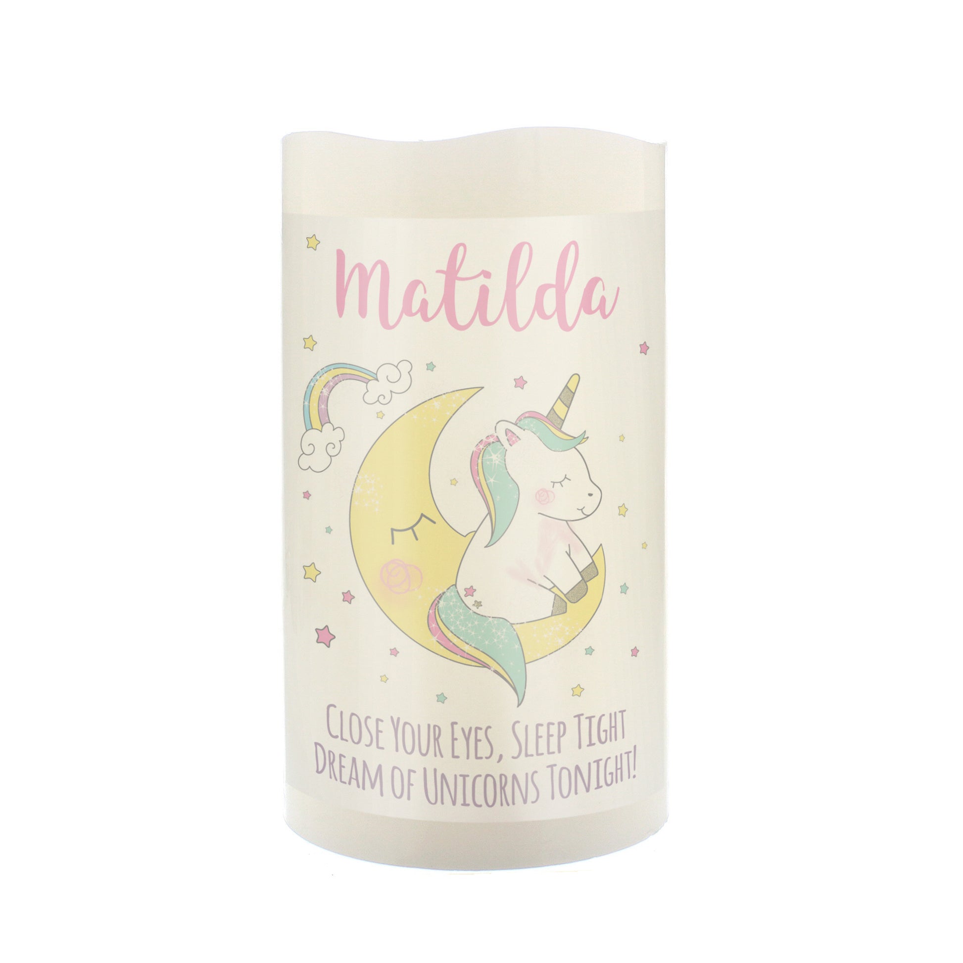 Personalised Baby Unicorn Nightlight LED Candle - MK&JD Gifts