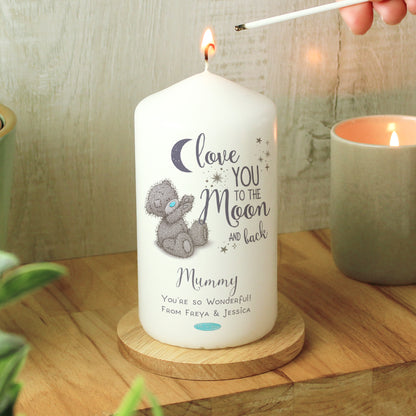 Personalised Me to You 'Love You to the Moon and Back' Pillar Candle - MK&JD Gifts
