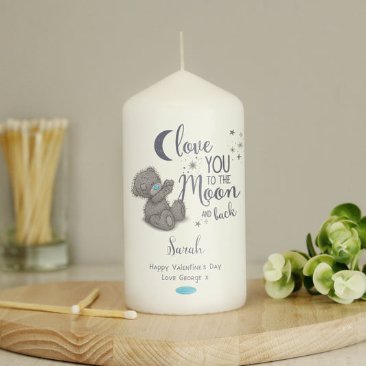Personalised Me to You 'Love You to the Moon and Back' Pillar Candle - MK&JD Gifts