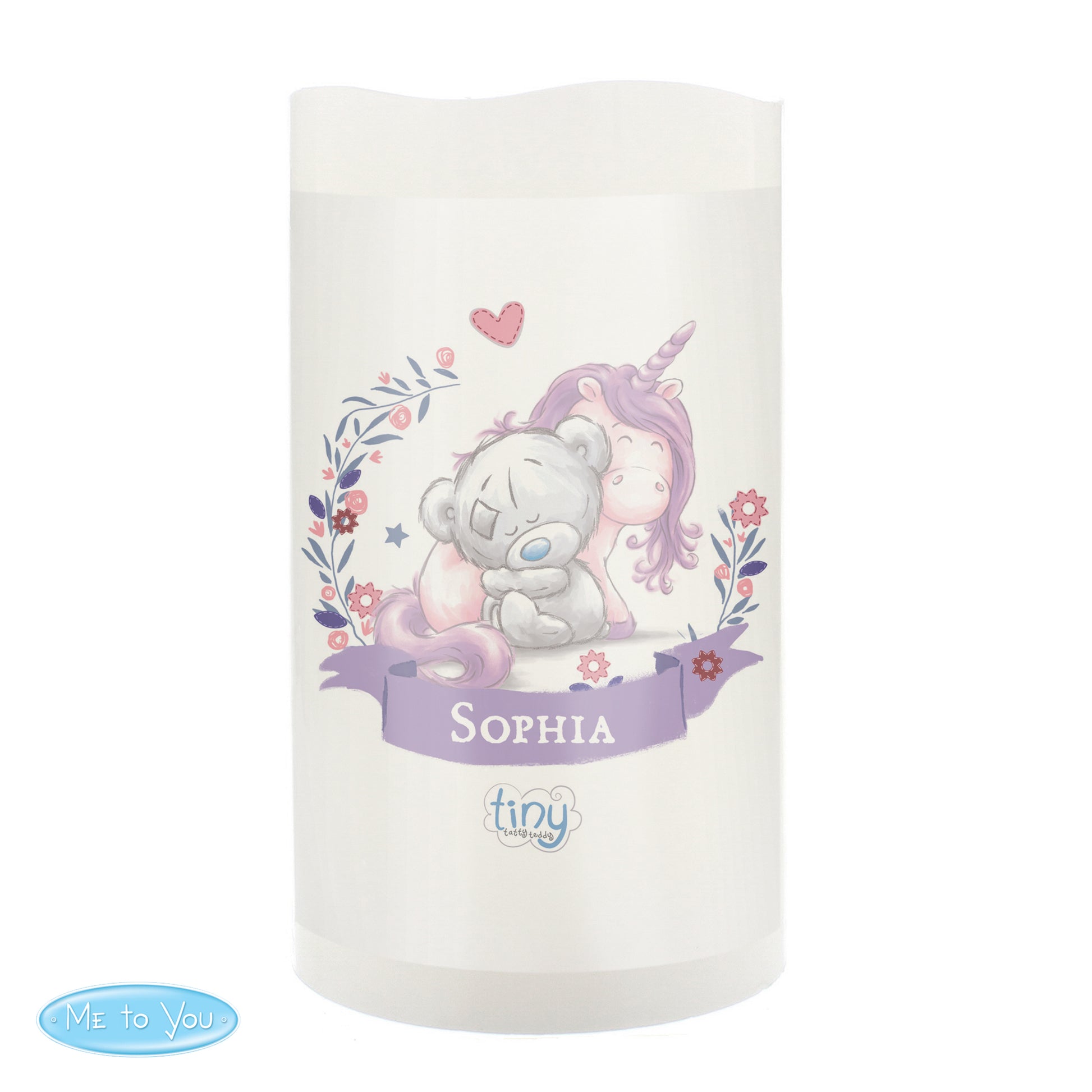 Personalised Tiny Tatty Teddy Unicorn Nightlight LED Candle - MK&JD Gifts