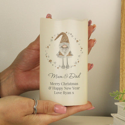 Personalised Christmas Gonk LED Candle - MK&JD Gifts