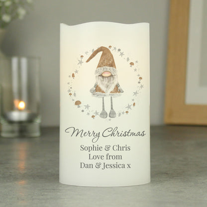 Personalised Christmas Gonk LED Candle - MK&JD Gifts