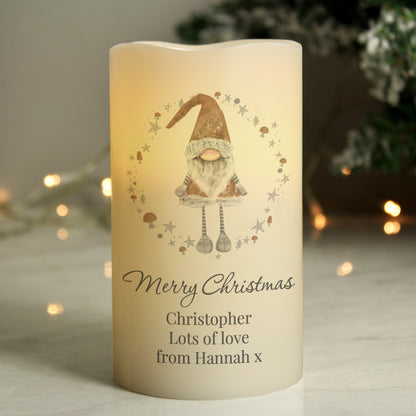 Personalised Christmas Gonk LED Candle - MK&JD Gifts