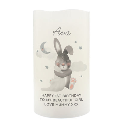Personalised Baby Bunny LED Candle - MK&JD Gifts