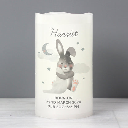 Personalised Baby Bunny LED Candle - MK&JD Gifts