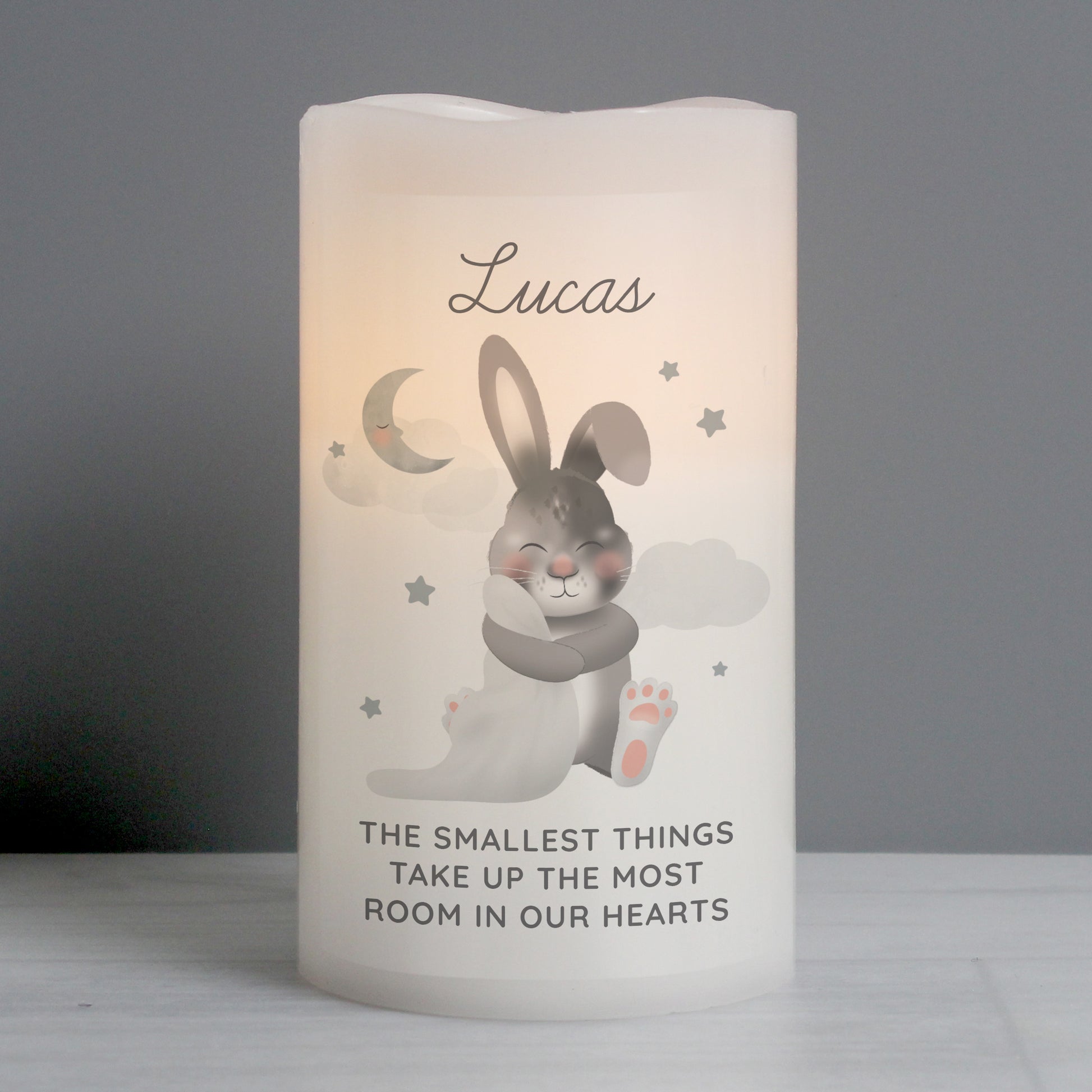 Personalised Baby Bunny LED Candle - MK&JD Gifts