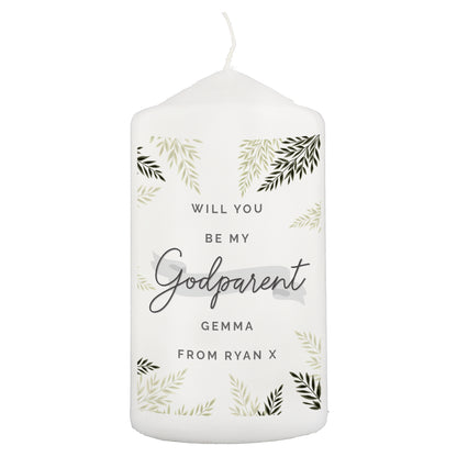 Personalised Godparent Pillar Candle - MK&JD Gifts