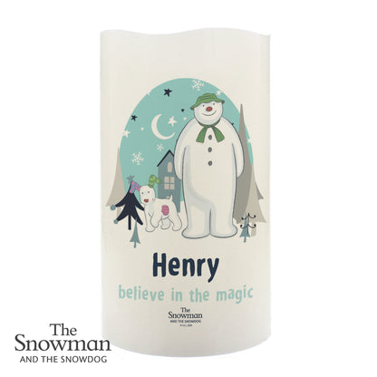 Personalised The Snowman and the Snowdog LED Candle - MK&JD Gifts