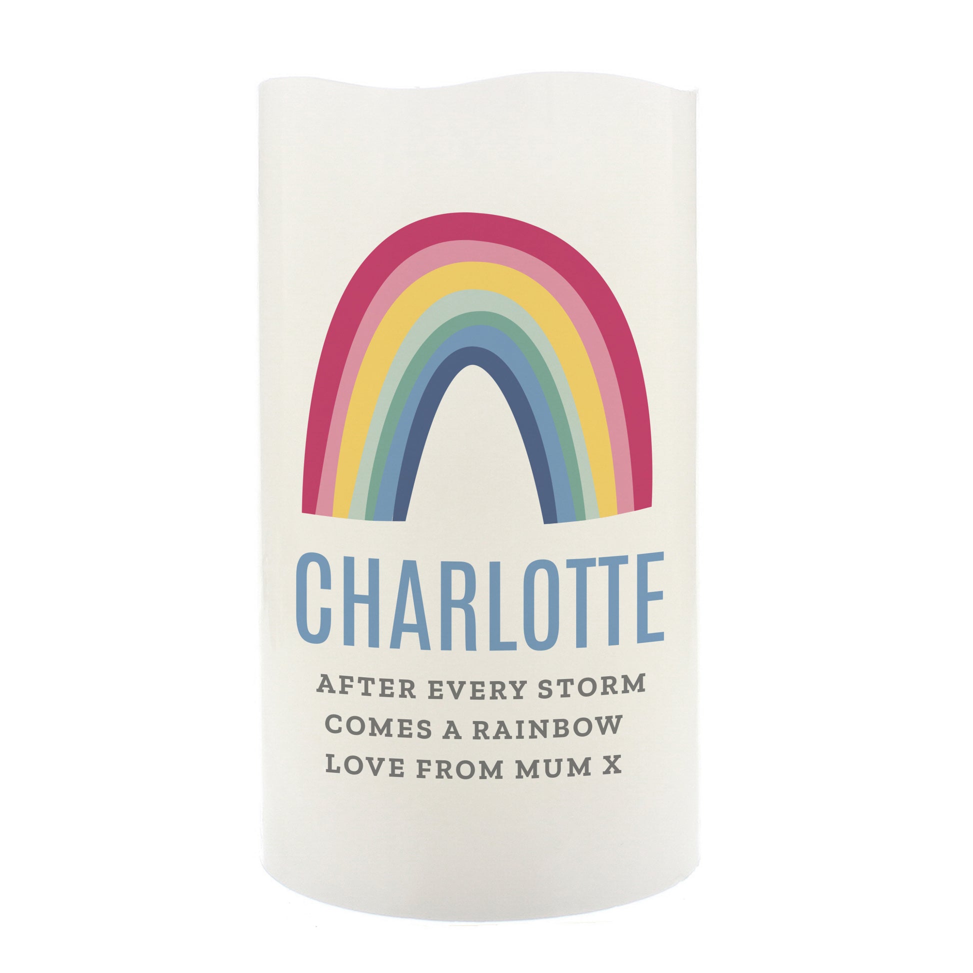 Personalised Rainbow LED Candle - MK&JD Gifts