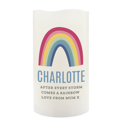 Personalised Rainbow LED Candle - MK&JD Gifts