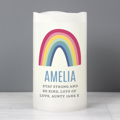 Personalised Rainbow LED Candle - MK&JD Gifts