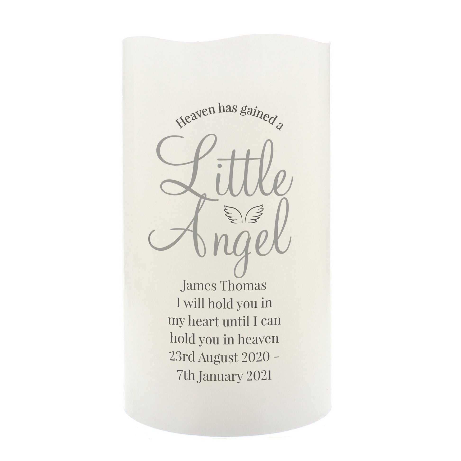 Personalised Little Angel LED Candle - MK&JD Gifts