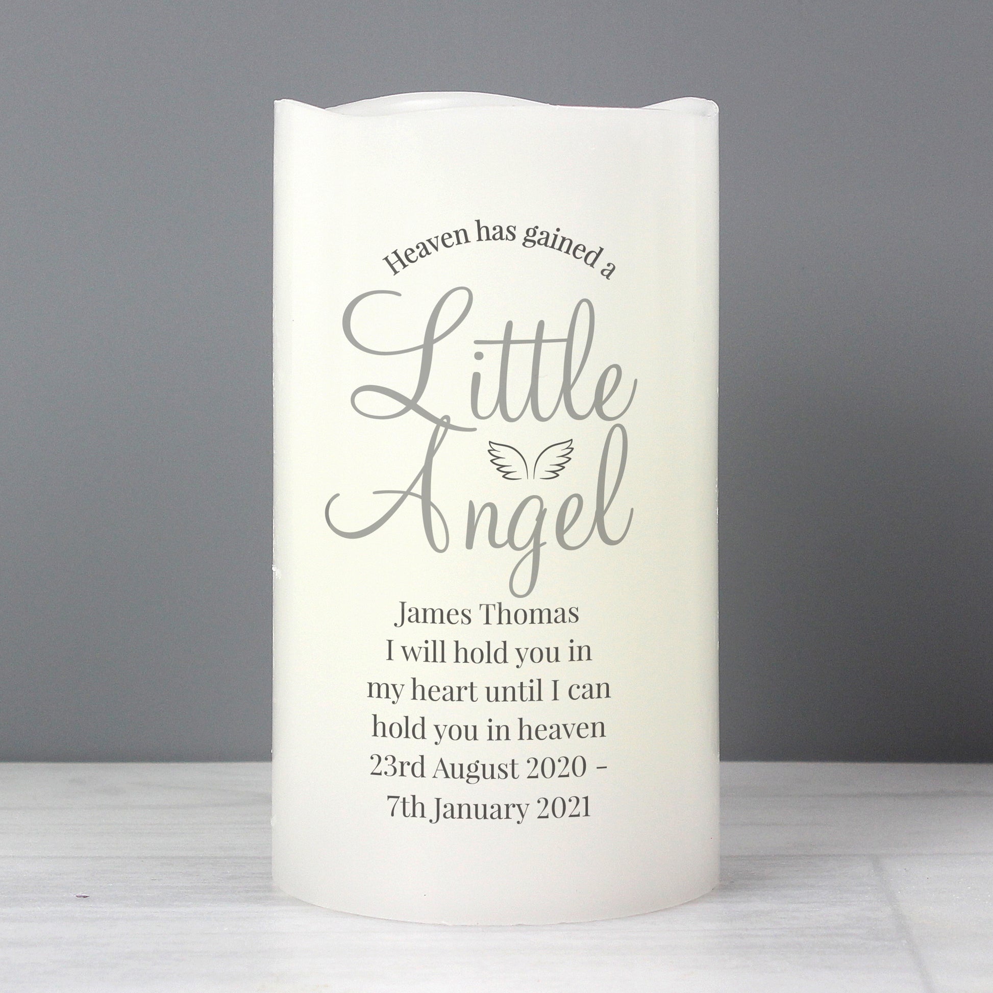 Personalised Little Angel LED Candle - MK&JD Gifts