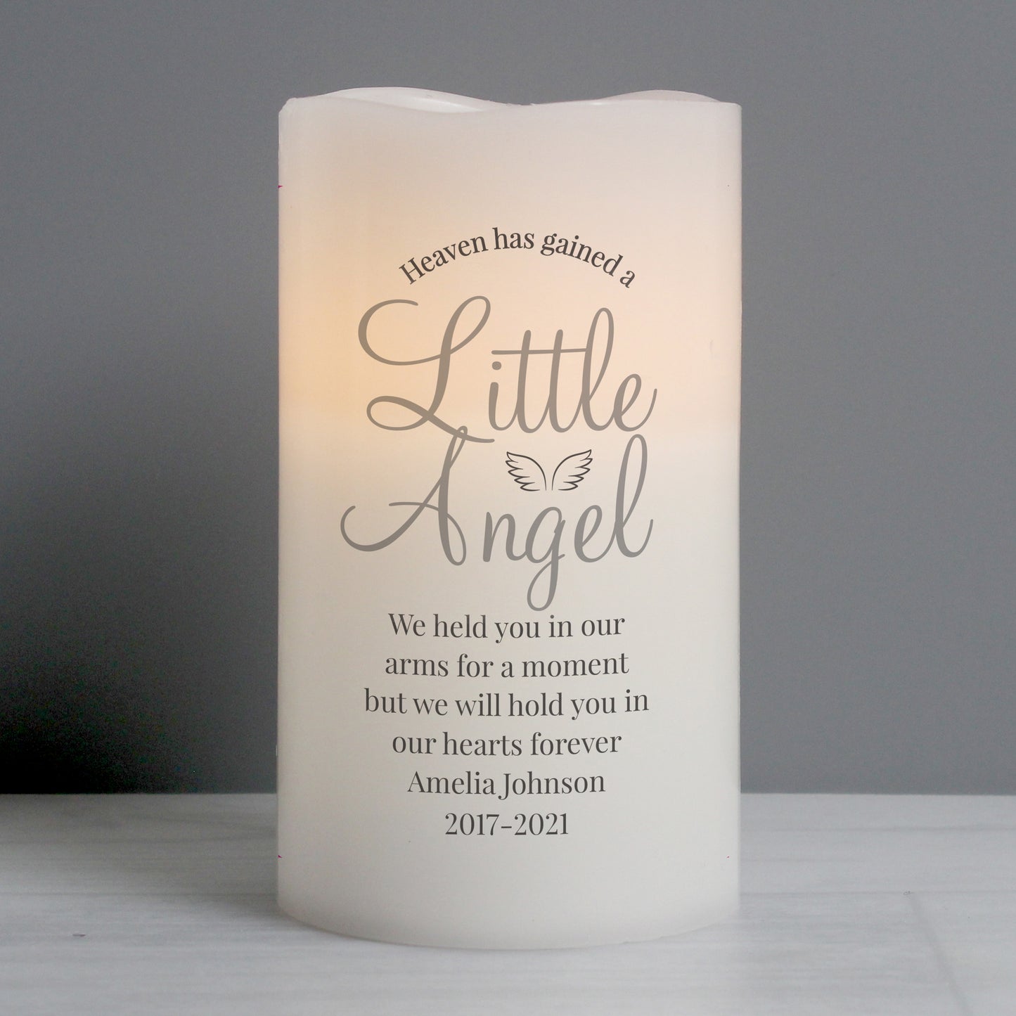 Personalised Little Angel LED Candle - MK&JD Gifts